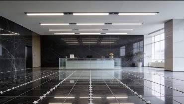 Carrelage poli dans un hall